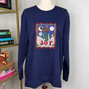 Vintage Bobbie Brooks Christmas Holiday Sweatshirt "JOY"